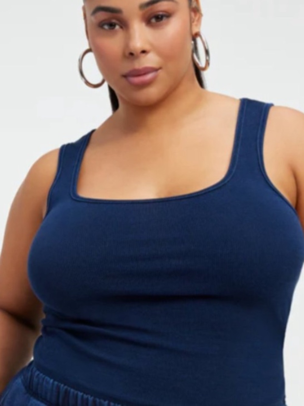 Good American Lightweight Ribbed Cotton Tank size 7 ( 4X)